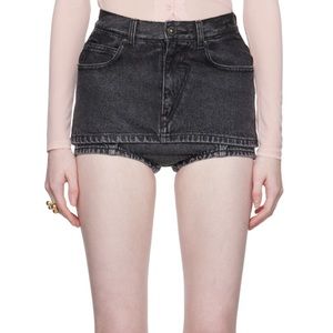 Pushbutton denim skirt